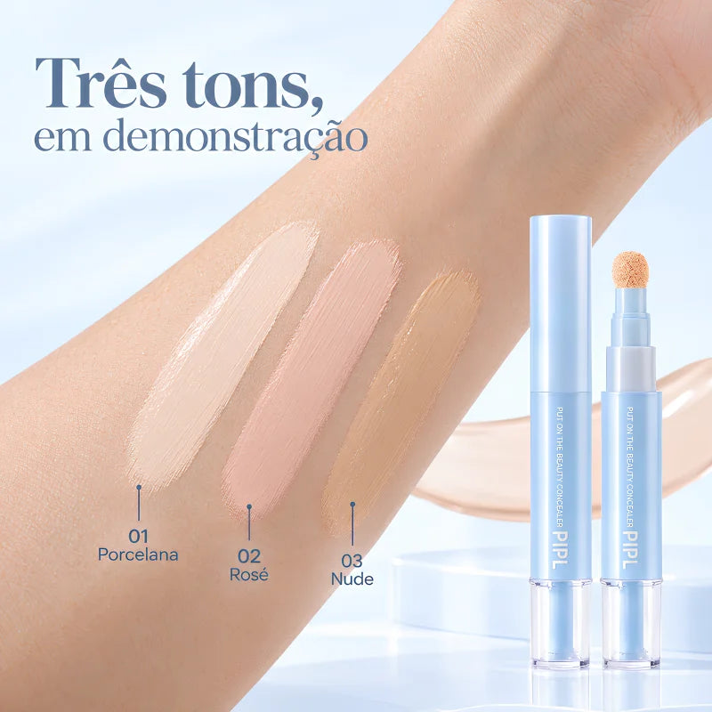 Corretivo Líquido de Alta Cobertura com Esponja Aplicadora