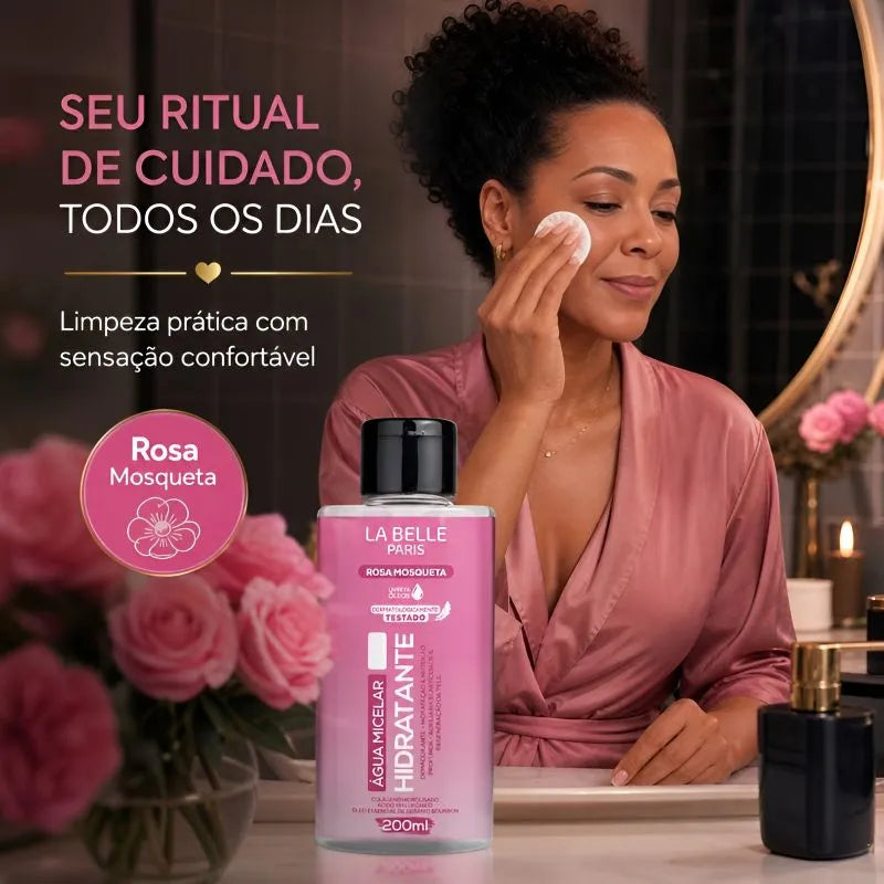 Água Micelar Hidratante Rosa Mosqueta da La Belle Paris.