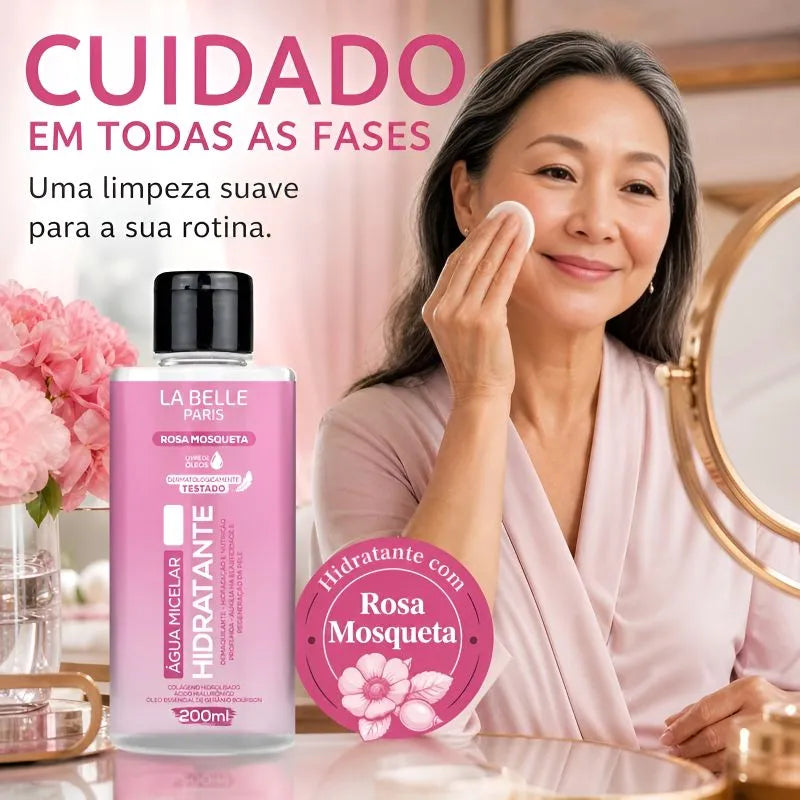 Água Micelar Hidratante Rosa Mosqueta da La Belle Paris.