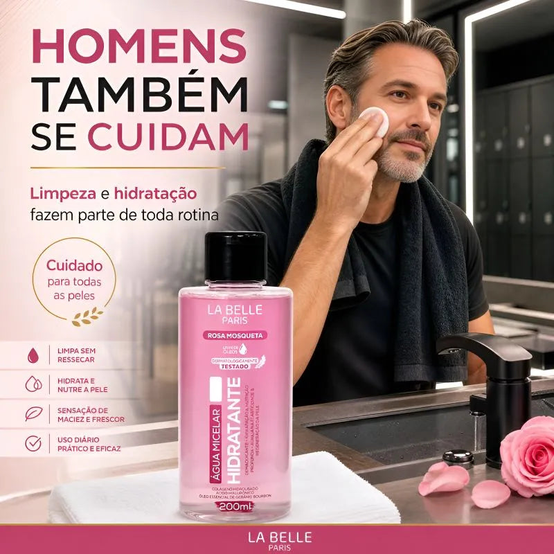 Água Micelar Hidratante Rosa Mosqueta da La Belle Paris.