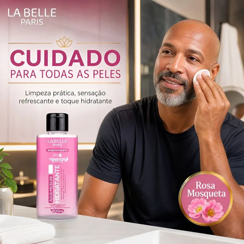 Água Micelar Hidratante Rosa Mosqueta da La Belle Paris.
