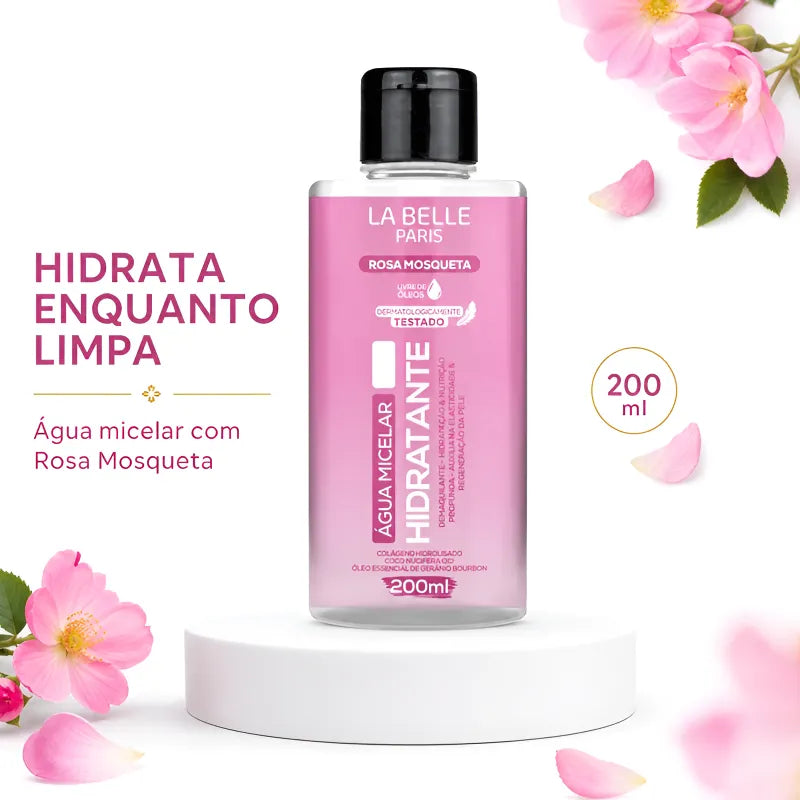 Água Micelar Hidratante Rosa Mosqueta da La Belle Paris.