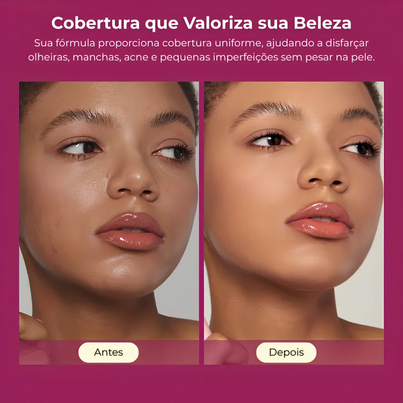 Base Líquida Hidratante com Esponja– Pele Perfeita e Natural