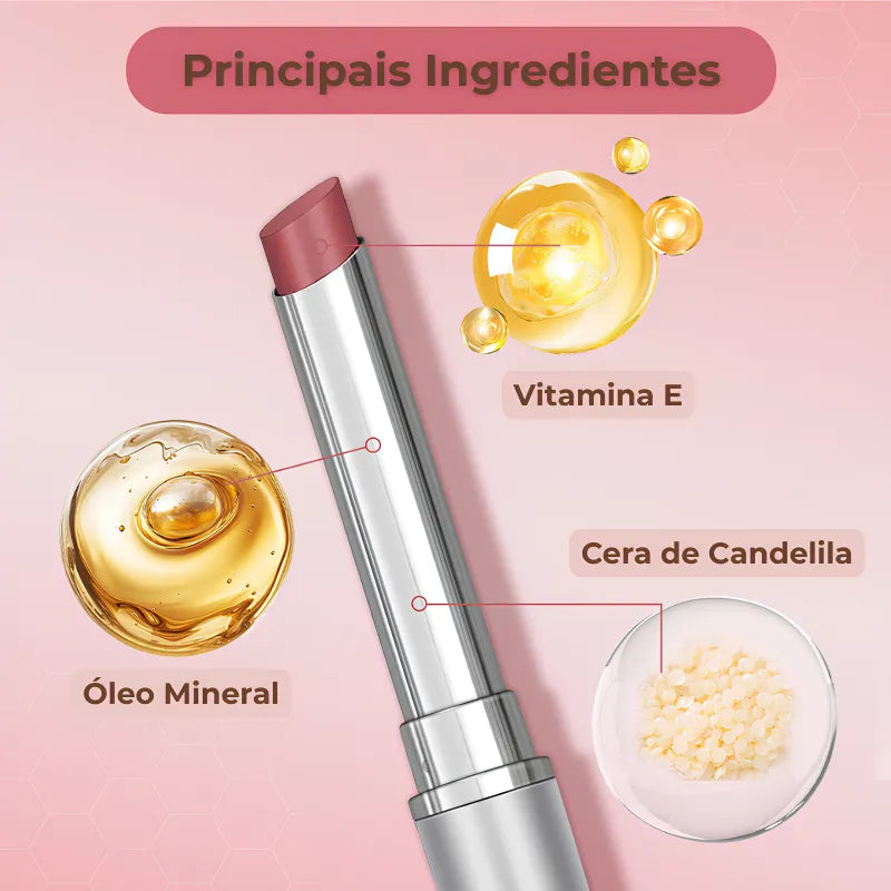 Batom que Muda de Cor - Hidratante com Efeito Glow Natural