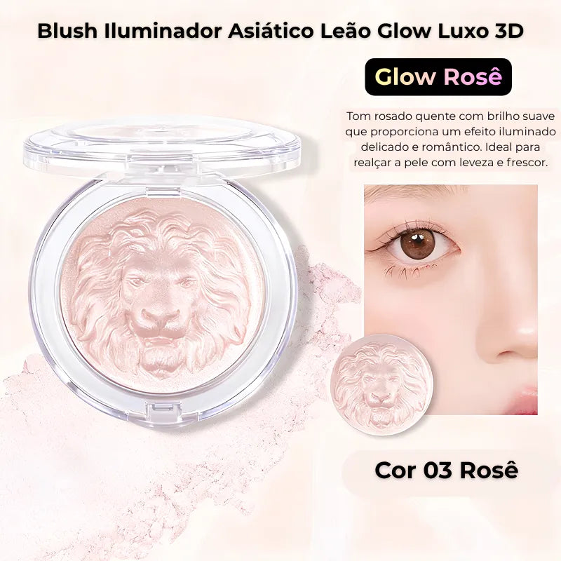 Blush Iluminador Asiático Leão Glow Luxo 3D