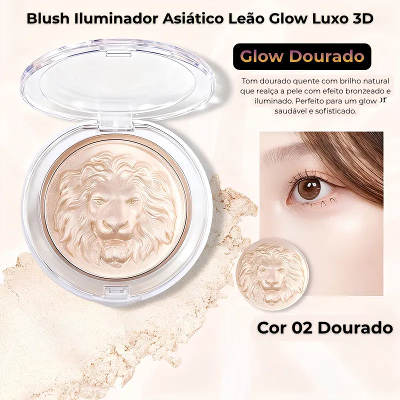 Blush Iluminador Asiático Leão Glow Luxo 3D