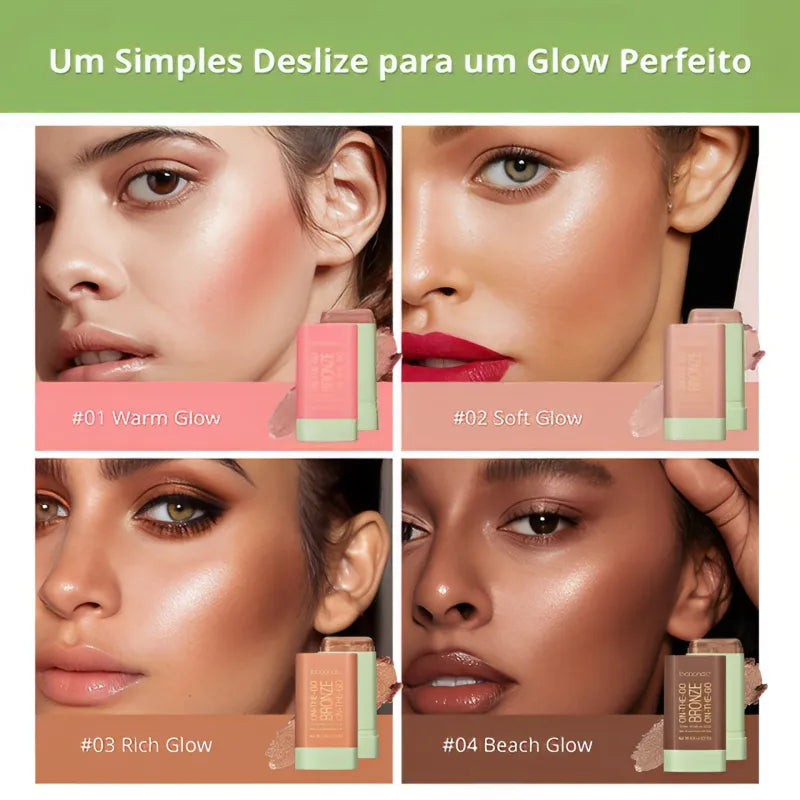 Blush Stick Cremoso e Glow – Iluminado ou Natural à Prova d’Água