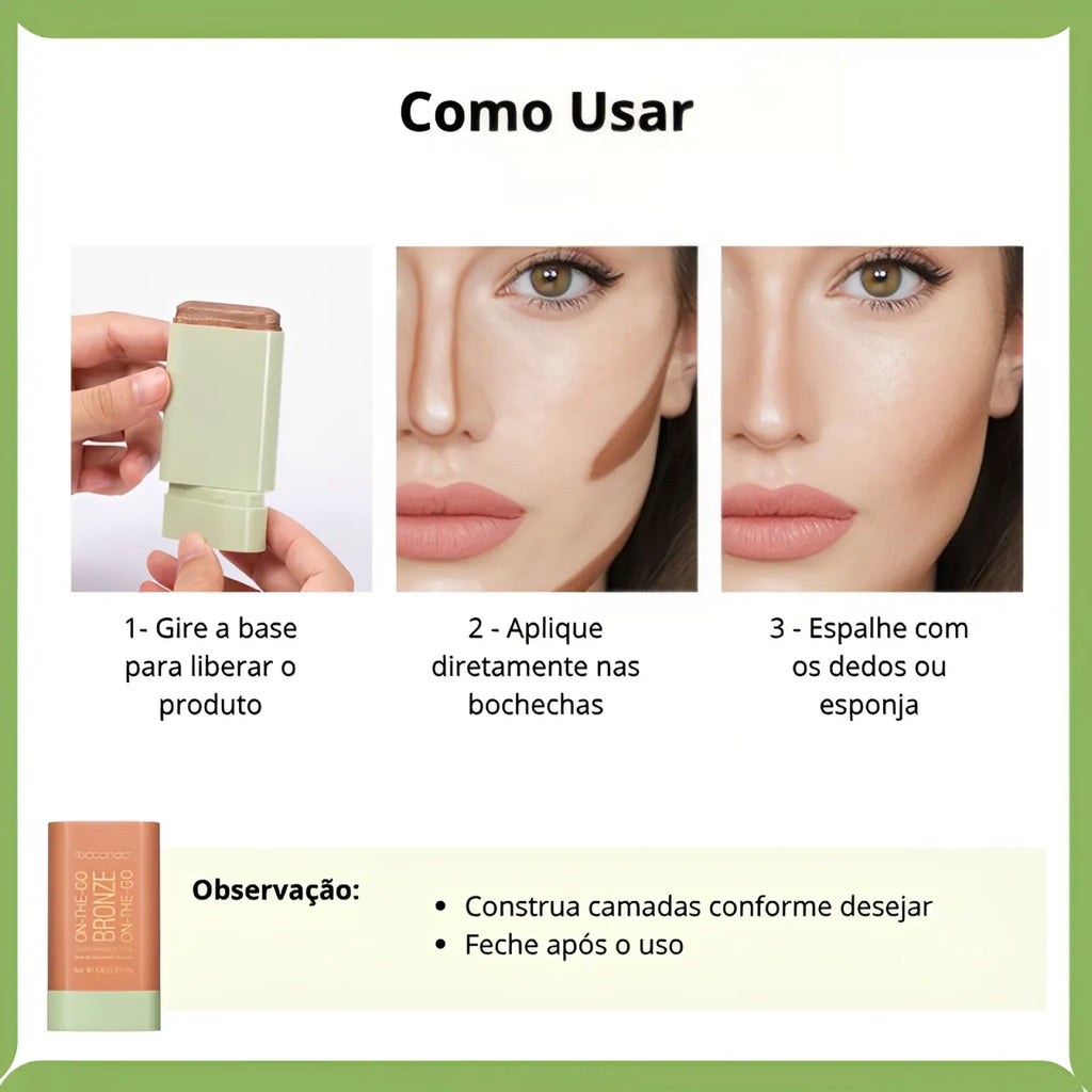 Blush Stick Cremoso e Glow – Iluminado ou Natural à Prova d’Água