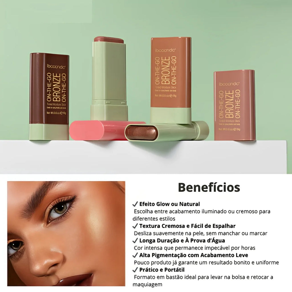 Blush Stick Cremoso e Glow – Iluminado ou Natural à Prova d’Água