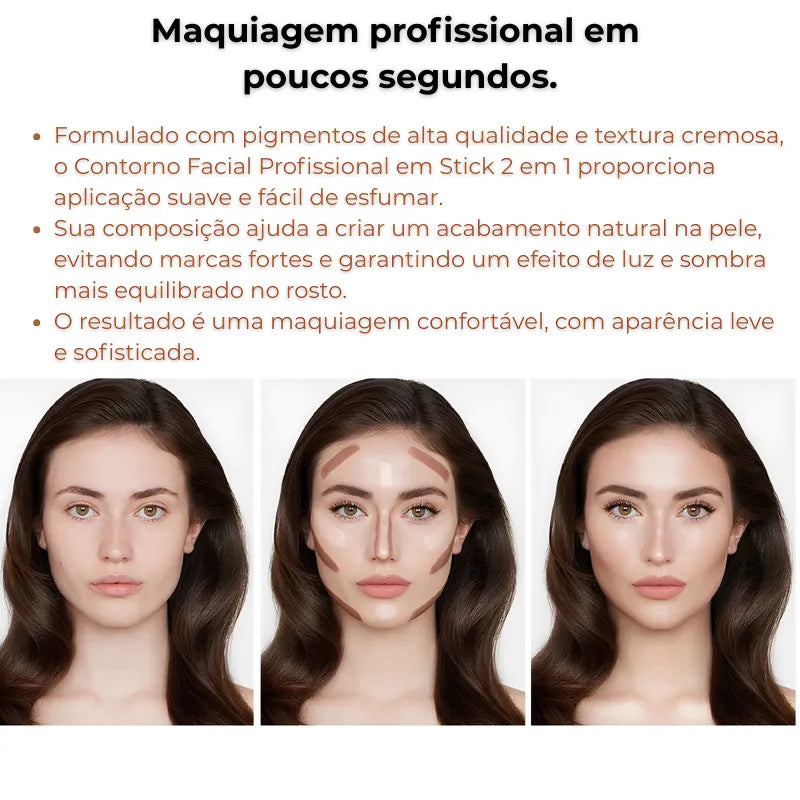 Contorno Facial Stick 2 em 1 – Bronzer e Iluminador