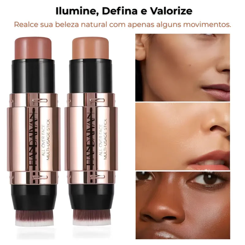 Contorno Facial Stick 2 em 1 – Bronzer e Iluminador