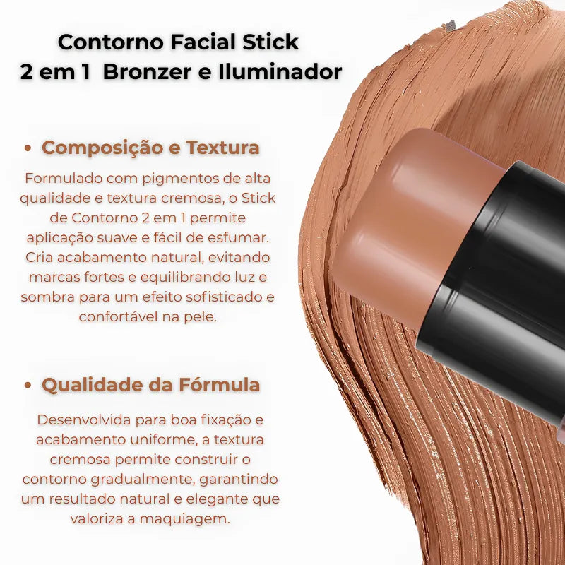 Contorno Facial Stick 2 em 1 – Bronzer e Iluminador