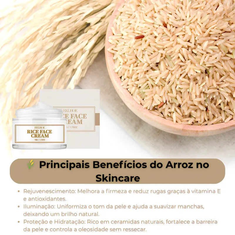 Creme Coreano de Arroz Clareador e Rejuvenescedor