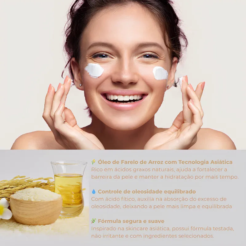 Creme Coreano de Arroz Clareador e Rejuvenescedor
