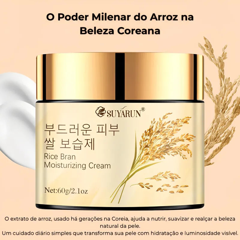 Creme Facial Coreano com Extrato de Arroz – Hidratação 24H
