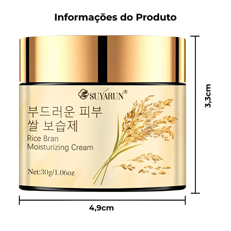 Creme Facial Coreano com Extrato de Arroz – Hidratação 24H