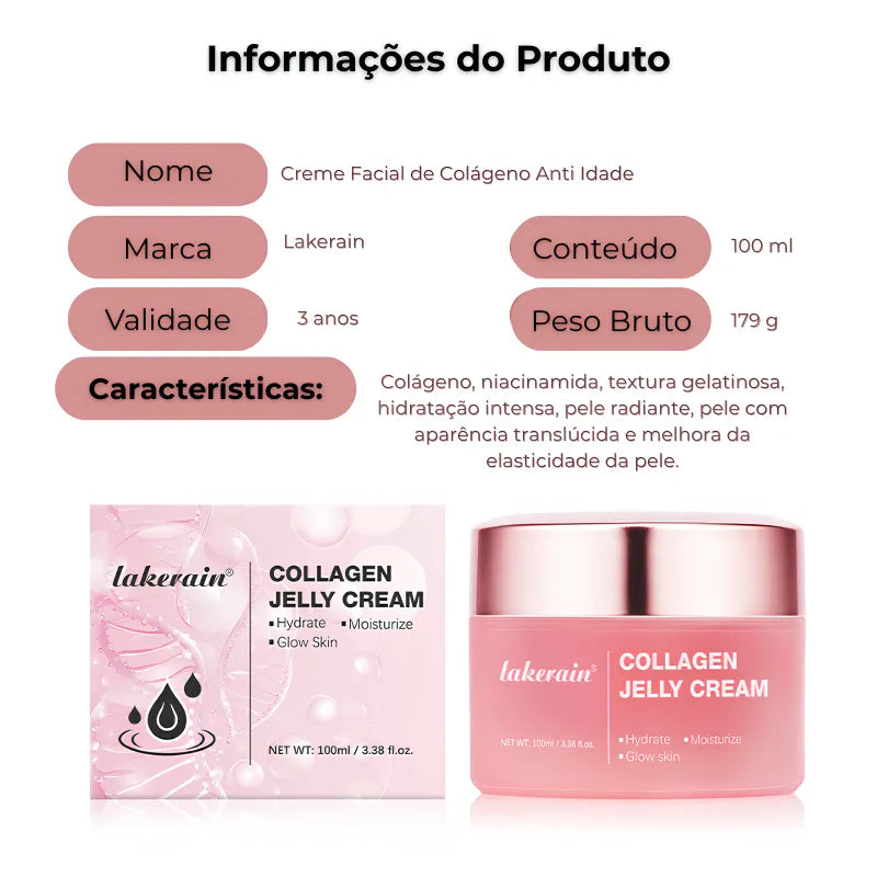 Creme Facial de Colágeno Anti Idade