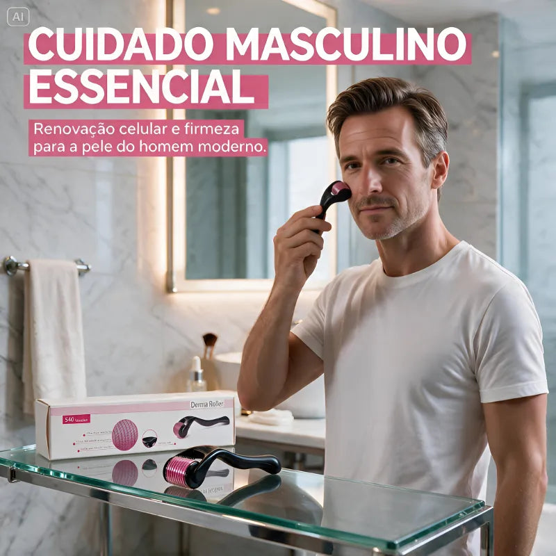 Dermaroller Facial Titanium – Rolo Estimulador de Colágeno e Firmeza
