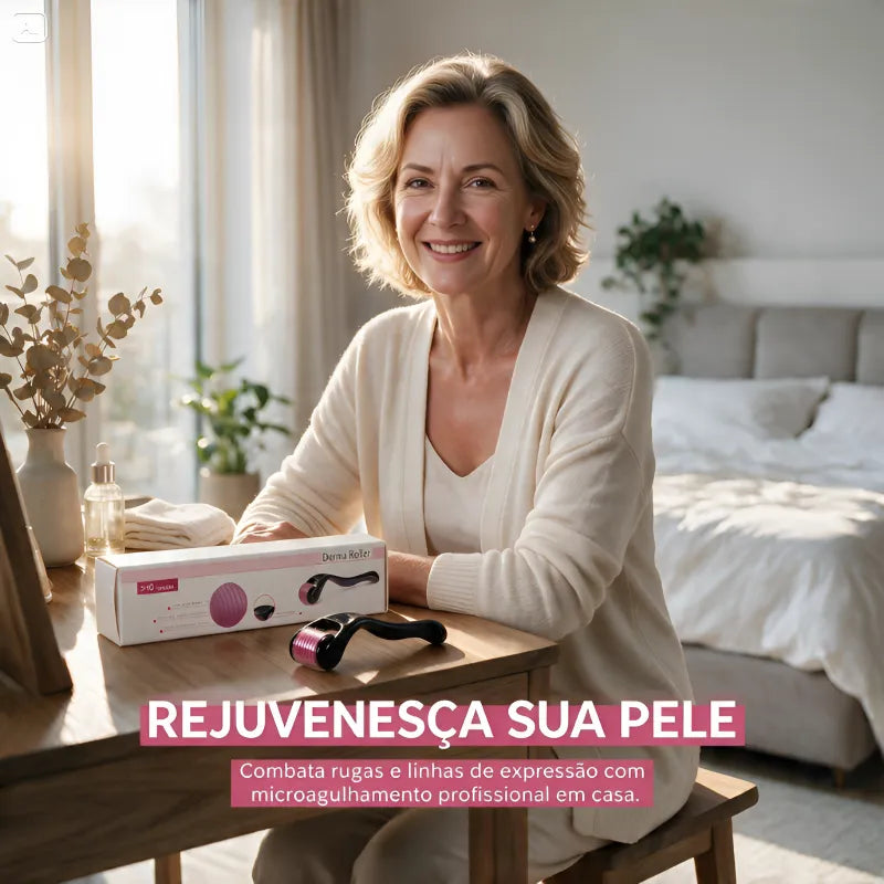 Dermaroller Facial Titanium – Rolo Estimulador de Colágeno e Firmeza