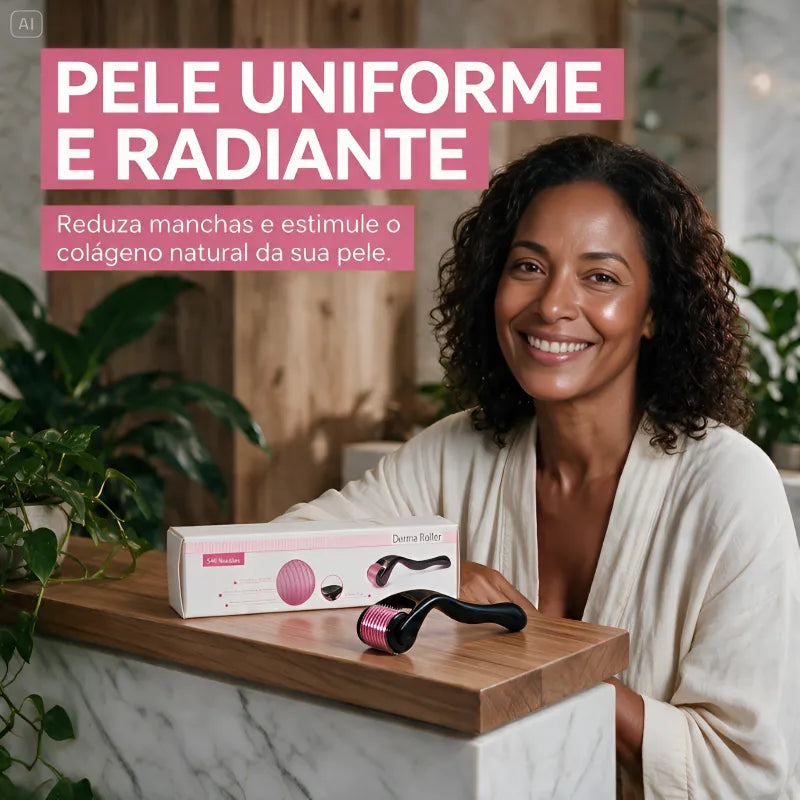 Dermaroller Facial Titanium – Rolo Estimulador de Colágeno e Firmeza