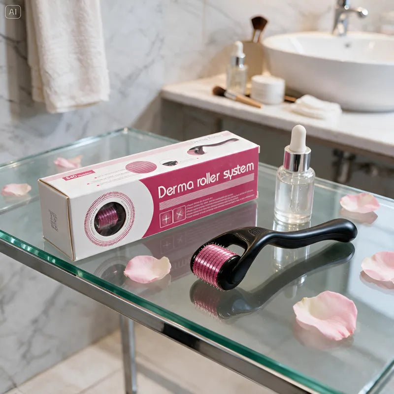 Dermaroller Facial Titanium – Rolo Estimulador de Colágeno e Firmeza