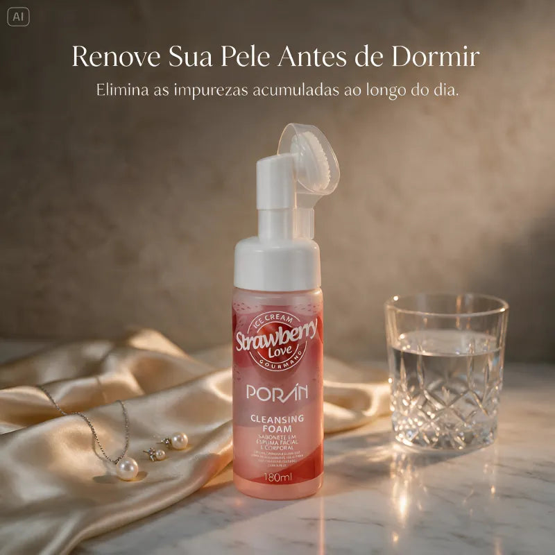 Espuma de Limpeza Facial Premium Ice Cream Strawberry Love
