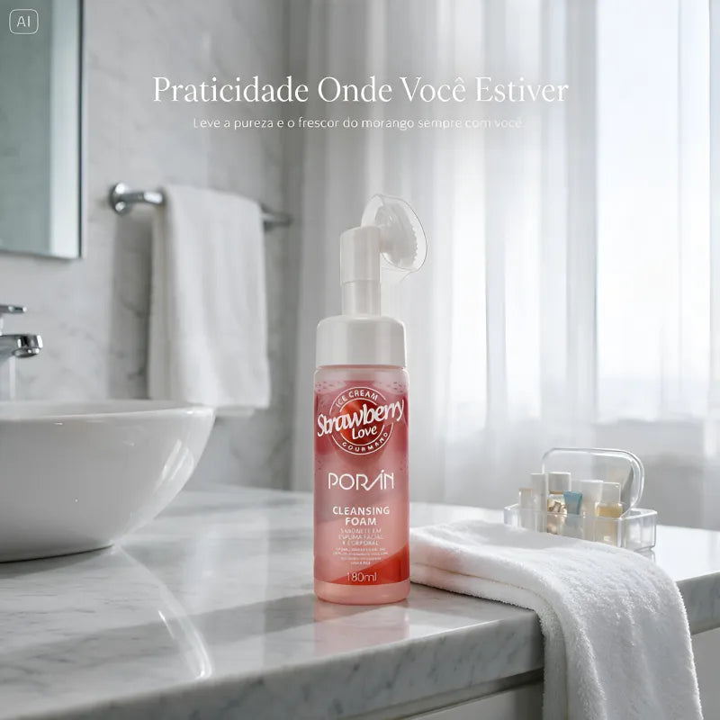 Espuma de Limpeza Facial Premium Ice Cream Strawberry Love