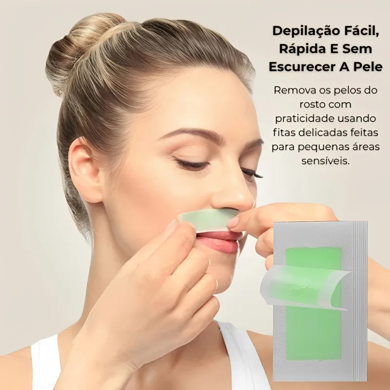 Fitas Depilatórias Faciais – Remoção Delicada e Precisa dos Pelos