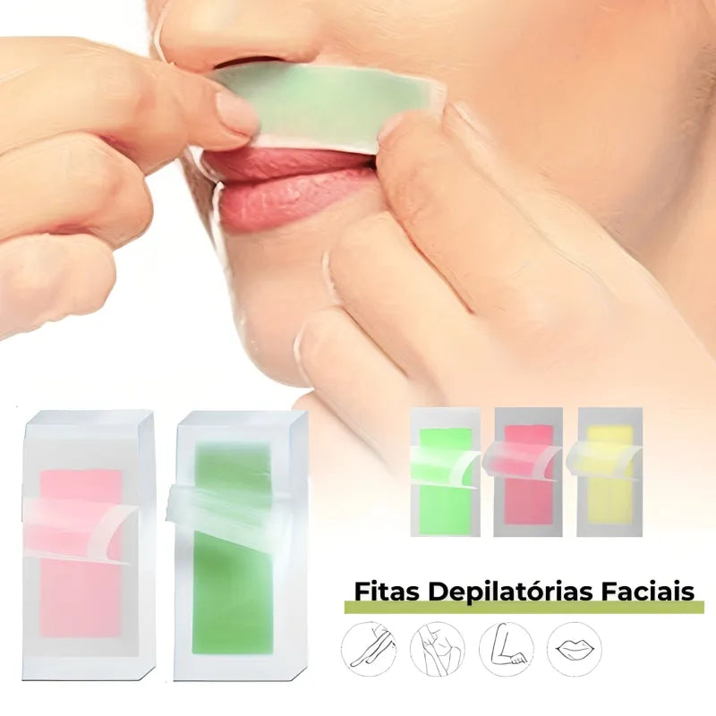 Fitas Depilatórias Faciais – Remoção Delicada e Precisa dos Pelos