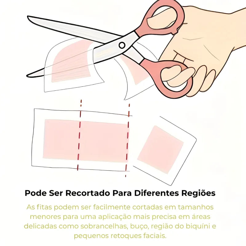 Fitas Depilatórias Faciais – Remoção Delicada e Precisa dos Pelos