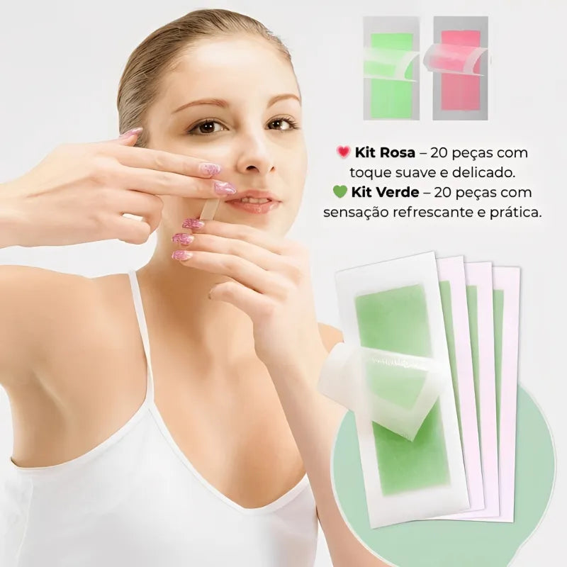 Fitas Depilatórias Faciais – Remoção Delicada e Precisa dos Pelos