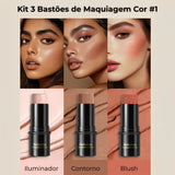 Kit 3 Bastões de Maquiagem Cor #1