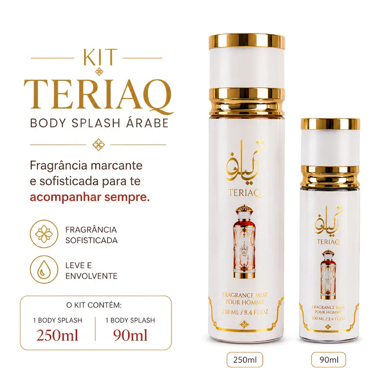 Kit Perfume Árabe - Body Splash Teriaq