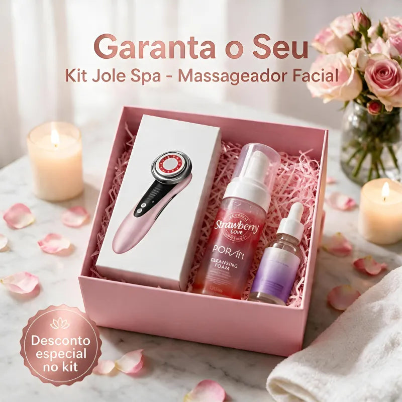 Kit Jole Spa Massageador Facial – Pele Mais Firme, Lisa e Radiante