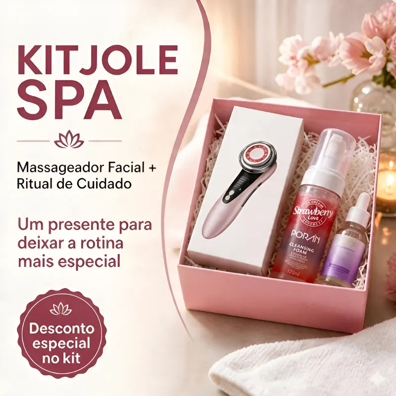 Kit Jole Spa Massageador Facial – Pele Mais Firme, Lisa e Radiante