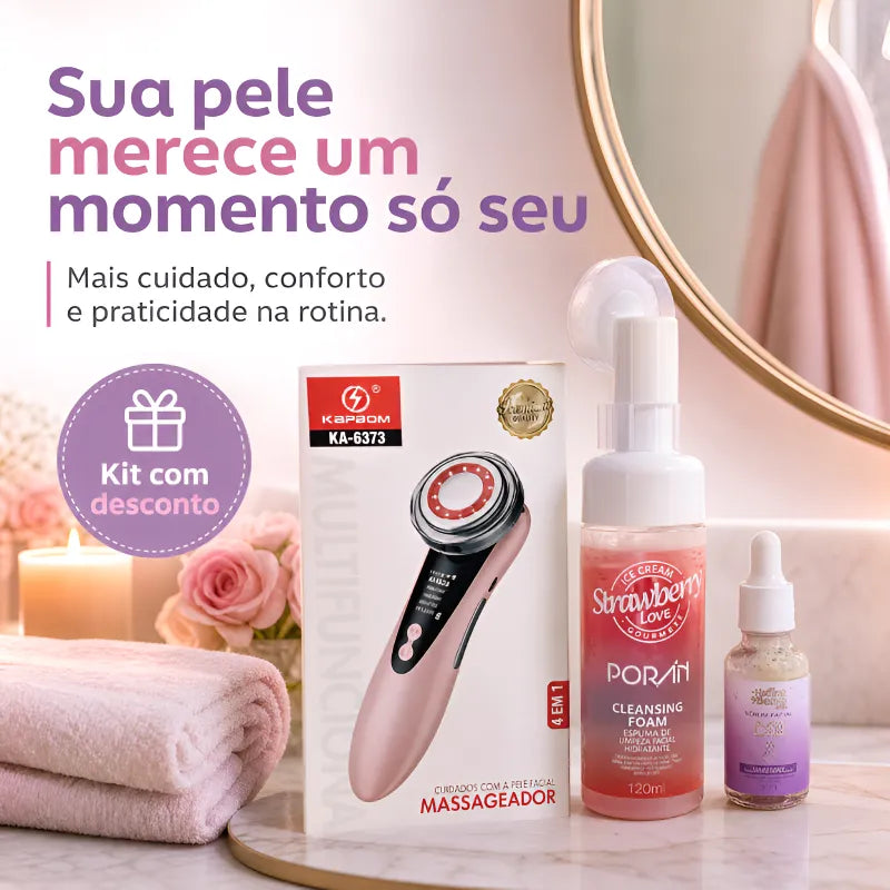 Kit Jole Spa Massageador Facial – Pele Mais Firme, Lisa e Radiante