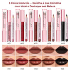 Kit Lábios 3 em 1 Matte + Gloss + Lápis Longa Duração