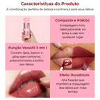 Kit Lábios 3 em 1 Matte + Gloss + Lápis Longa Duração