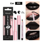 Kit Lábios 3 em 1 Matte + Gloss + Lápis Longa Duração