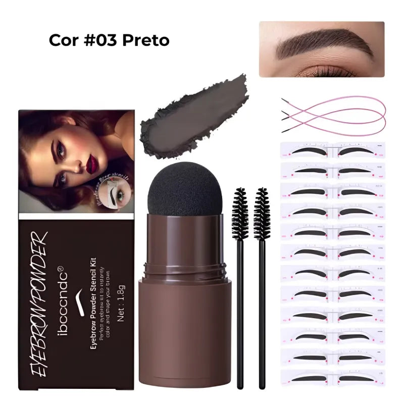 Kit Sobrancelhas Perfeitas 3D - Profissional com 12 Molds