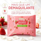 Lenço Demaquilante de Morango e Colágeno - Firmeza e Hidratação