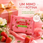 Lenço Demaquilante de Morango e Colágeno - Firmeza e Hidratação