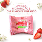 Lenço Demaquilante de Morango e Colágeno - Firmeza e Hidratação
