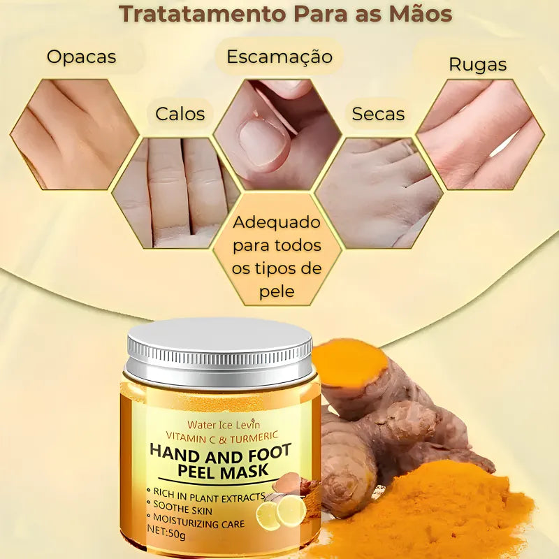 Máscara de Hidratação Profunda para Mãos – Vitamina C e Cúrcuma