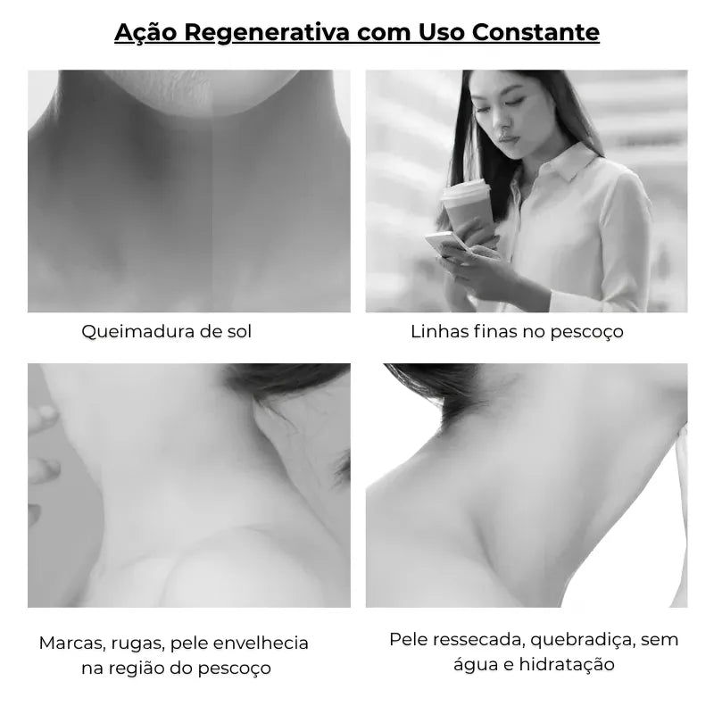 Massageador Facial e Pescoço Lift LED Coreno - Redutor de Rugas e Papada