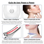 Massageador Facial e Pescoço Lift LED Coreno - Redutor de Rugas e Papada