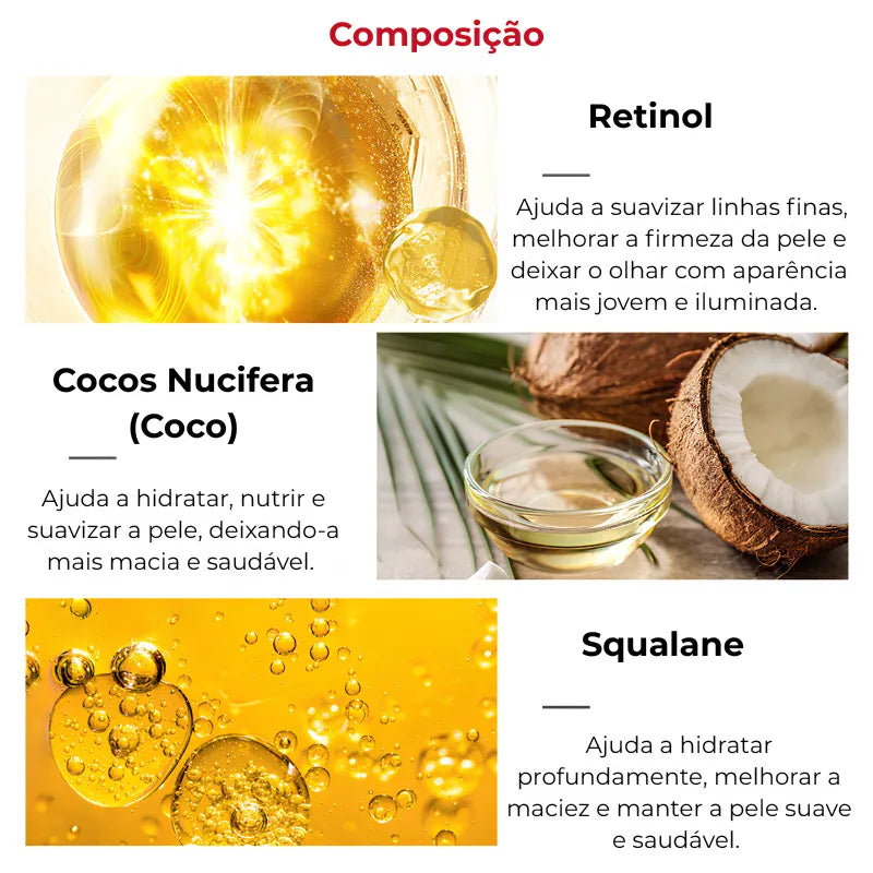 Retinol Para Área dos Olhos – Reduz Olheiras, Bolsas e Linhas Finas