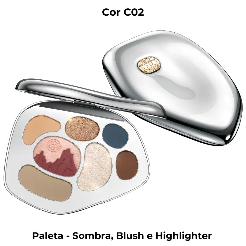 Sombra, Blush e Highlighter – Paleta Multicolor Glow & Matte