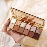 Sombras Glam Pro 12 Cores – Foscas, Brilhantes e Glitter Resistentes à Água
