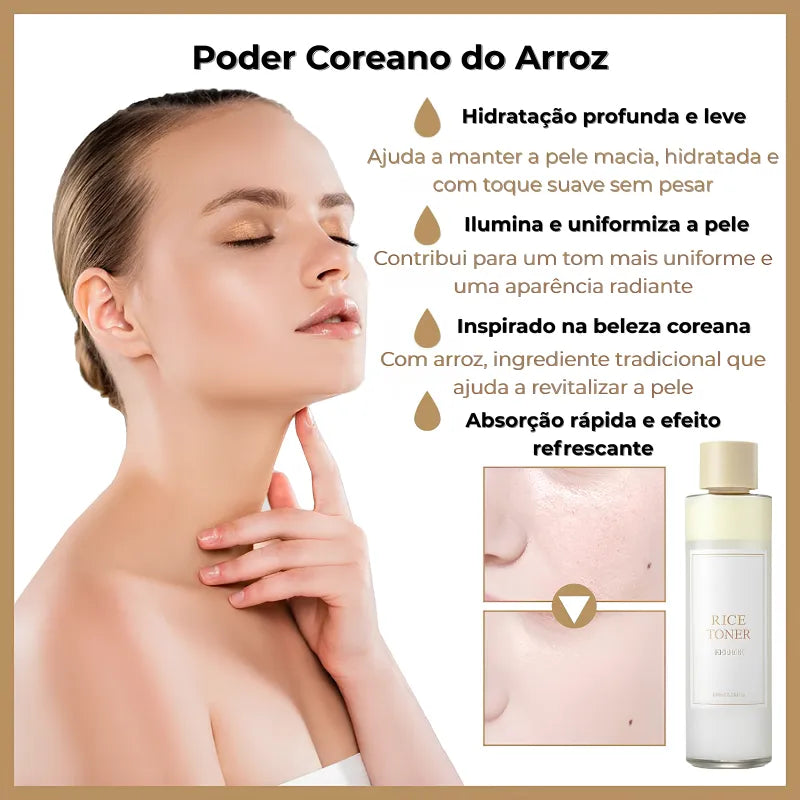Toner Coreano de Arroz Hidratante e Iluminador